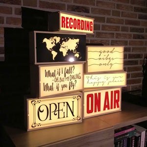 Recording lightbox recording sign Recording light lighted sign recording Light box recording gift for podcaster podcasting image 6