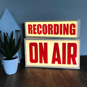 Recording lightbox recording sign Recording light lighted sign recording Light box recording gift for podcaster podcasting image 3