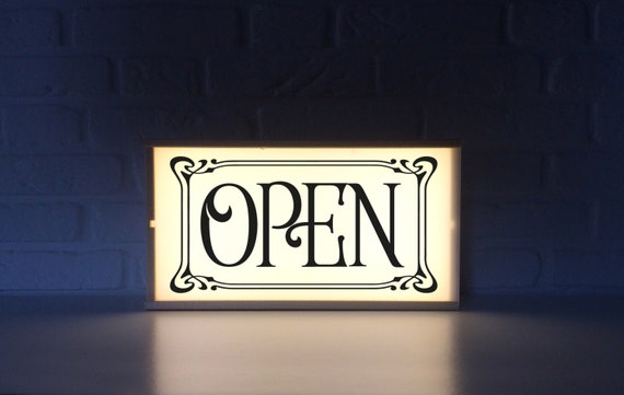 vintage open sign lighted