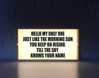 Kanye West Light box - Hello my only one lyrics - Kanye west Only one - lighted sign - kanye west sign - Lightbox - Kanye west gift