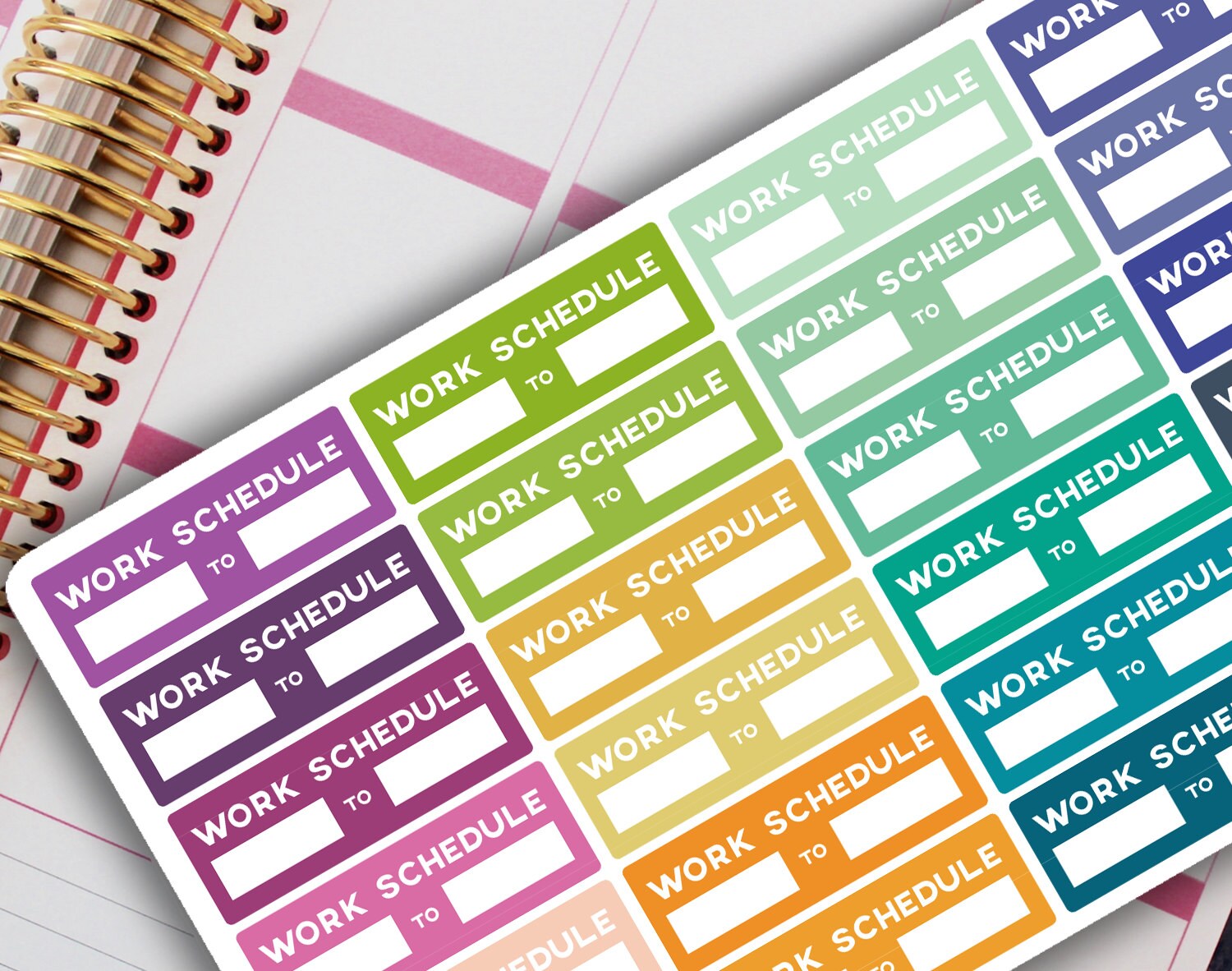 Planner Stickers HOURS / WORK SCHEDULE Planner Stickers Erin Etsy