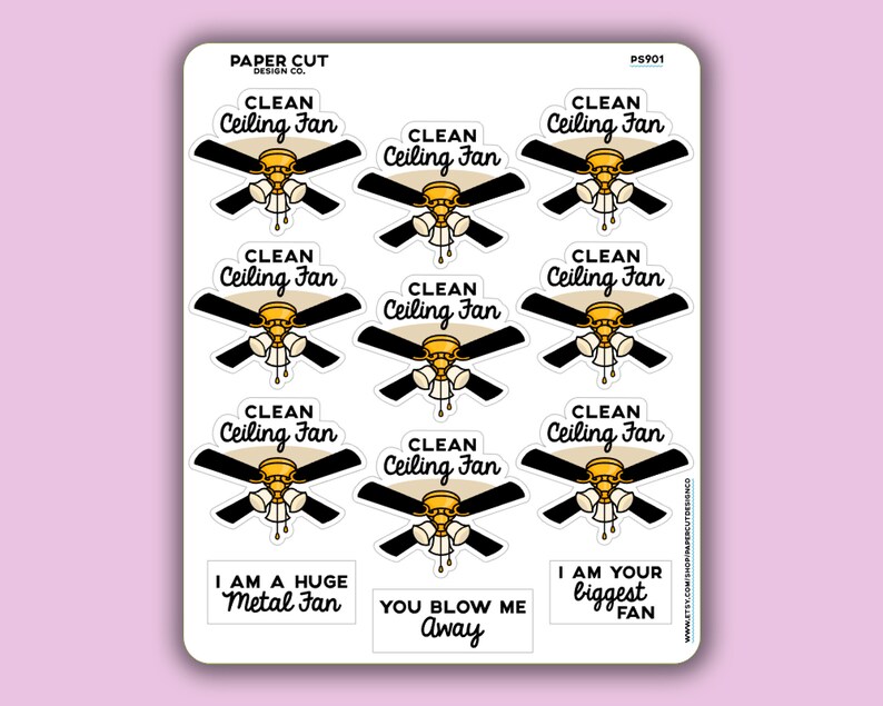 Spring Cleaning Ceiling Fan Planner Stickers Bullet Journal Image 0