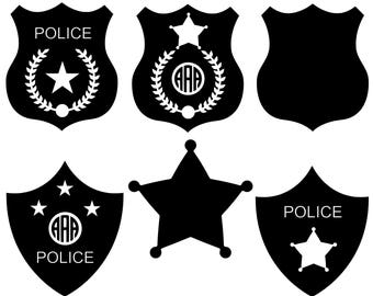 Police Badge SVG, Police SVG, Police Badge Monogram SVG, Sheriff Svg, Police Badge Clipart Vector, Shield Svg, Dxf, Eps, Police Token Svg.