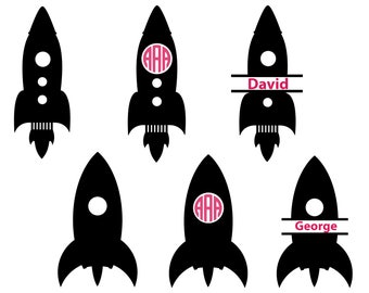 Rocket svg, rocket monogram frames, rocket clipart,  rocket silhouette,  rocket cricut cut files, rocket svg files, svg, eps, dxf, png.