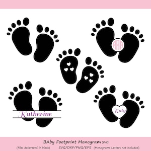 Baby Fußabdruck SVG Datei, Baby Füße SVG, Baby Füße Monogramm SVG, Baby Fußabdruck Monogramm Svg, Baby Fußabdruck Silhouette, Dxf, kommerzielle Nutzung.