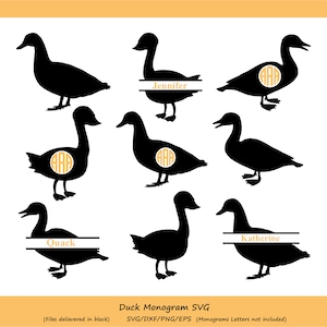 duck svg cut file, duck monogram frames, duck clipart, duck silhouette, duck svg files, silhouette files, Cricut files, svg, dxf, eps, png.