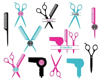 Kapper SVG Cut Files, Kapper Svg, Kapper Monogram SVG, Kapper Schaar Svg, Dxf, Svg, Silhouet Svg, Commercieel Gebruik.