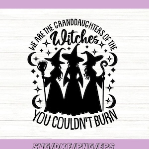 Wij zijn de kleindochters van de heksen die je niet kon branden Svg, Halloween Witch Svg, Spooky Svg, silhouet Cricut-bestanden, svg, dxf, eps, png