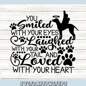 You Smiled With Your Eyes Laughed With Your Tail Svg, Pet Memorial Svg, Pet Loss Svg, Silhouette Cricut Cut Files, svg, dxf, eps, png.