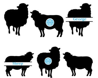 Schafe SVG geschnitten Datei, Schafe Monogramm Svg, Nutztiere Svg, Tiere Svg, Bauernhof Svg, Vektor, Schafe Silhouette, Cricut Dateien, Svg, Dxf, Eps, Png.