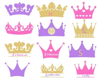 Crown Svg, Crown Monogram Svg, Princess Crown Svg, Crowns Svg, Crown clipart, Crown Cut file, silhouette Vector, crown vector SVG DXF Eps.