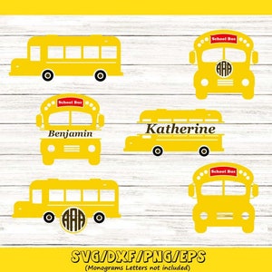 School bus SVG, School bus monogram Svg, Back to school svg, School Svg, Clipart, School Bus Silhouette, Cricut Files, svg, dxf, eps, png.