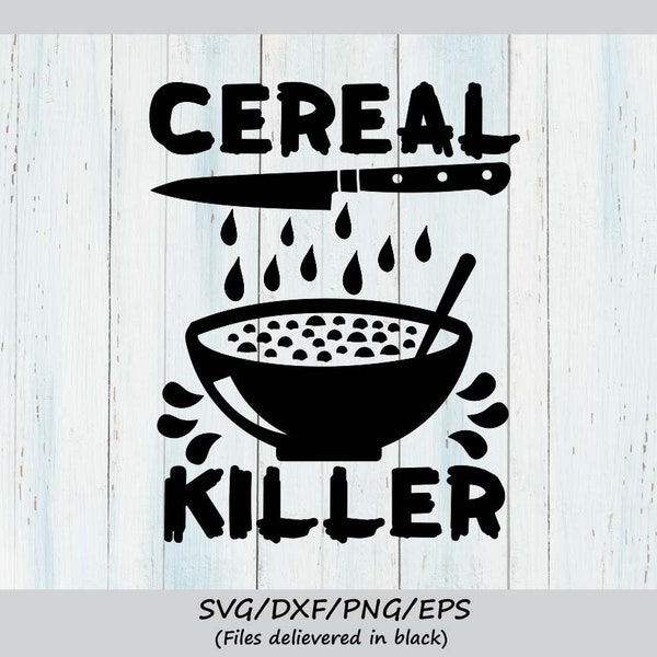 Cereal Killer Svg, Halloween Svg, Spooky Svg, Kids Halloween Svg, Funny Halloween Svg, silhouette cricut cut files, svg, dxf, eps, png.