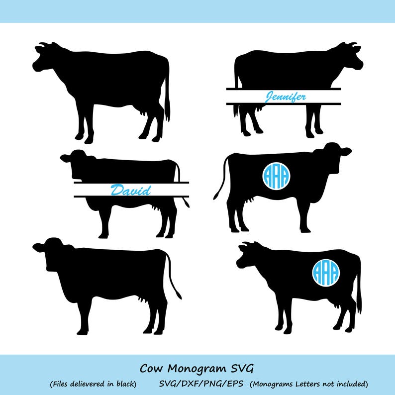 Download Cow SVG Cow Monogram Svg Farm animal cow Cow Cut File | Etsy