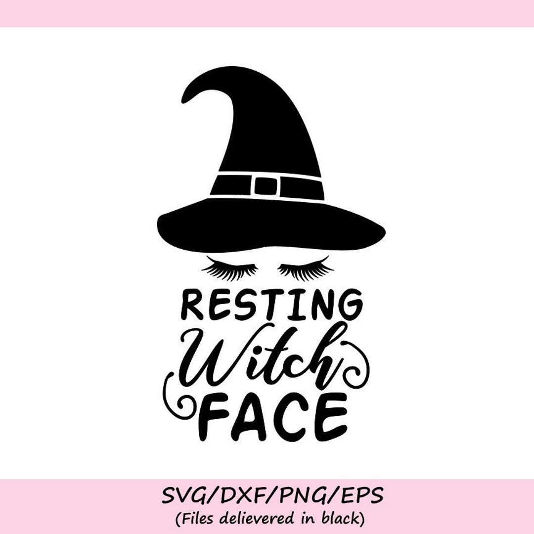 Resting Witch Face Svg, Halloween Svg, Witch Svg, Spooky Svg, Halloween