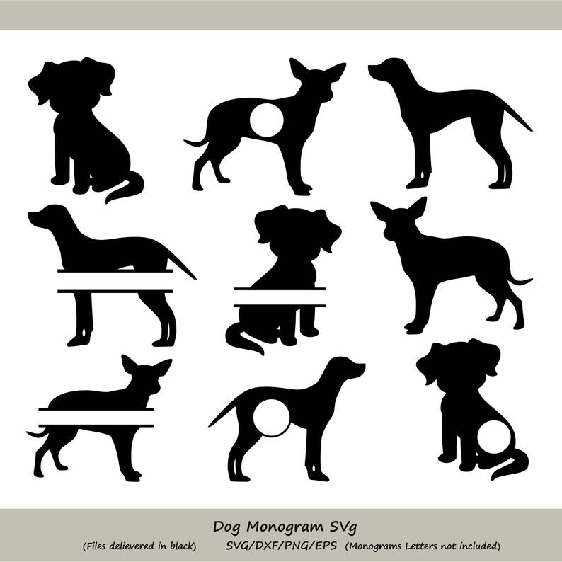 Download Dog SVG dog monogram svg Dog silhouette svg Dog Clipart | Etsy