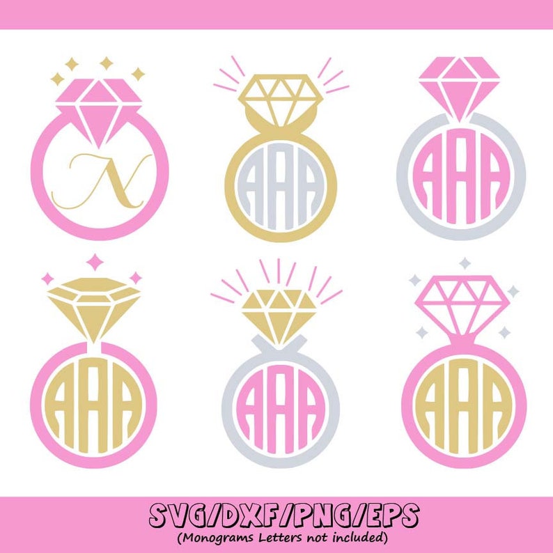 Download Diamant ring SVG Diamond monogram frame Diamond SVG | Etsy