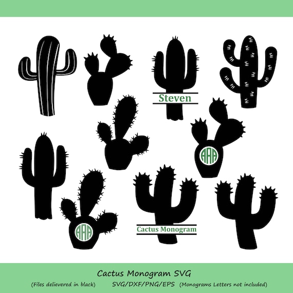 Download Free Cactus Svg Cactus Clipart Cactus Monogram Svg Cactus Etsy SVG Cut Files