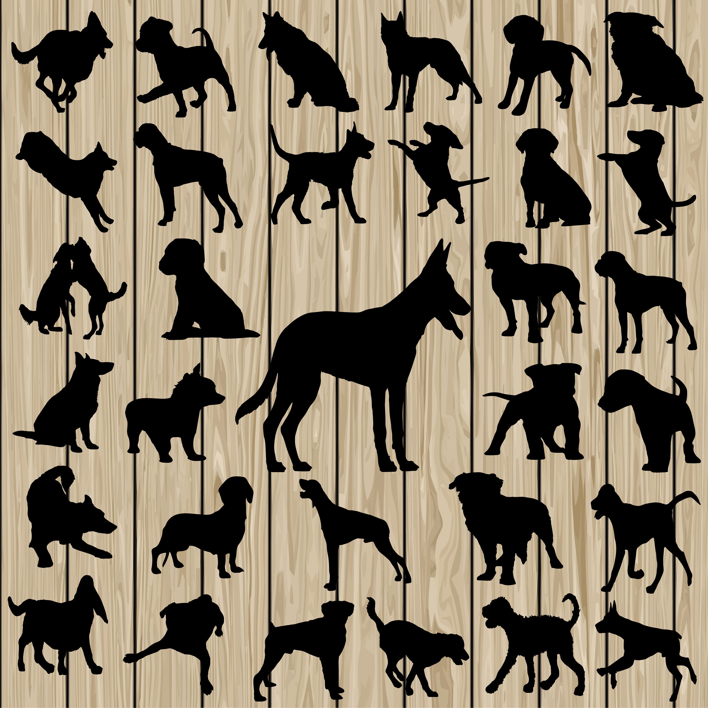 Download 32 Dog Svg Cutting Files Mini Package Dog Silhouette Etsy