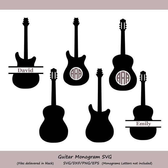 Download Guitar Svg Files Guitar Monogram Svg Guitar Clipart Guitar Etsy