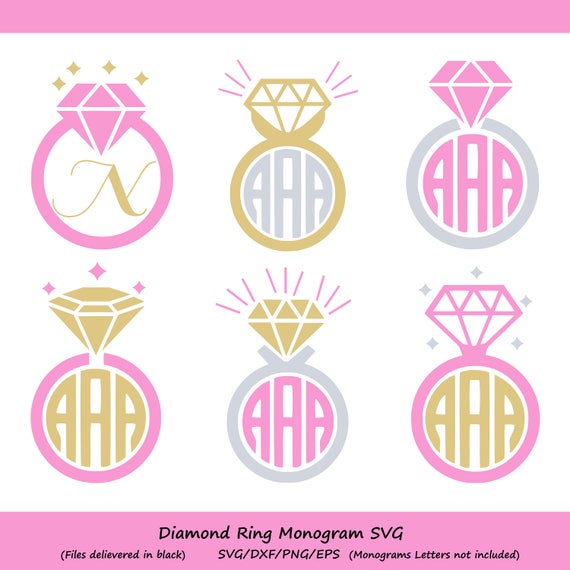 Download Diamond Ring Svg Diamond Monogram Frame diamond svg Svg | Etsy