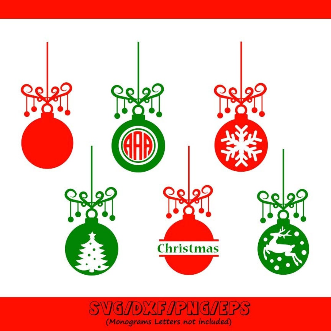 Christmas Ornament Svg Ornament Monogram Tree Ornament Etsy