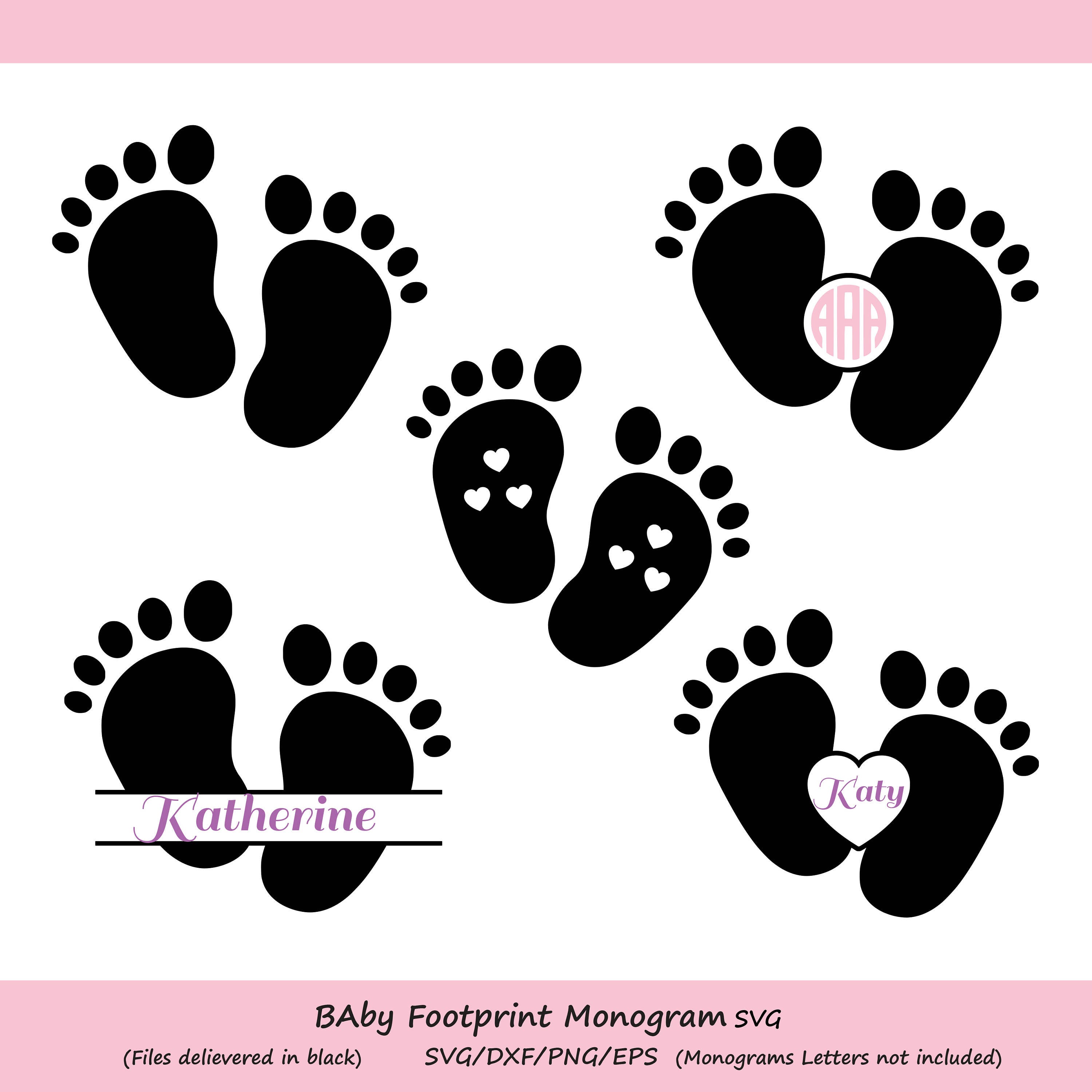 Download Baby Footprint SVG File Baby Feet SVG Baby Feet Monogram ...