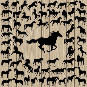 62 Pferd Silhouette SVG, Pferd Vektor, Laufpferd SVG, Pferd EPS, Pferd Dxf, Pferd Png, schneiden Dateien, Schneidemaschine, Druck, Vinyl.