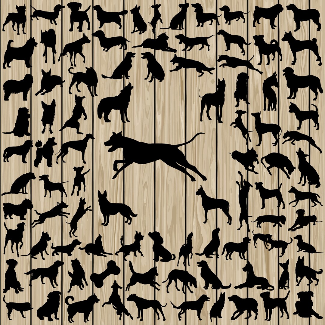 90 Dog SVG Dog Silhouette Clipart Dog Silhouette SVG Dog - Etsy UK