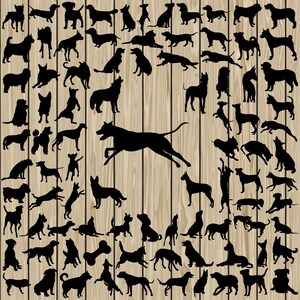 90 Dog SVG, Dog Silhouette Clipart, Dog Silhouette SVG, Dog Breed SVG, Dog Cutting File, Dog Dxf, Dog Vector, Dog Eps, Dog Png, Breed Dxf.