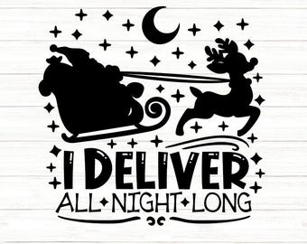 Funny Santa Delivery SVG, Christmas Humor Cut File (svg, dxf, eps, png)