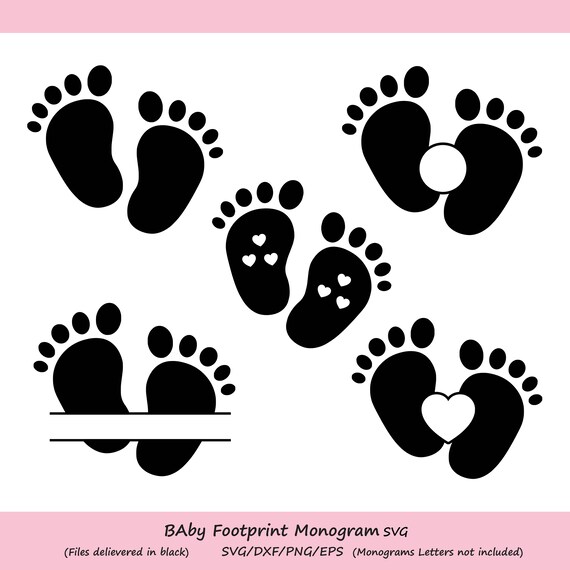 Baby Footprint Svg File Baby Feet Svg Baby Feet Monogram Etsy