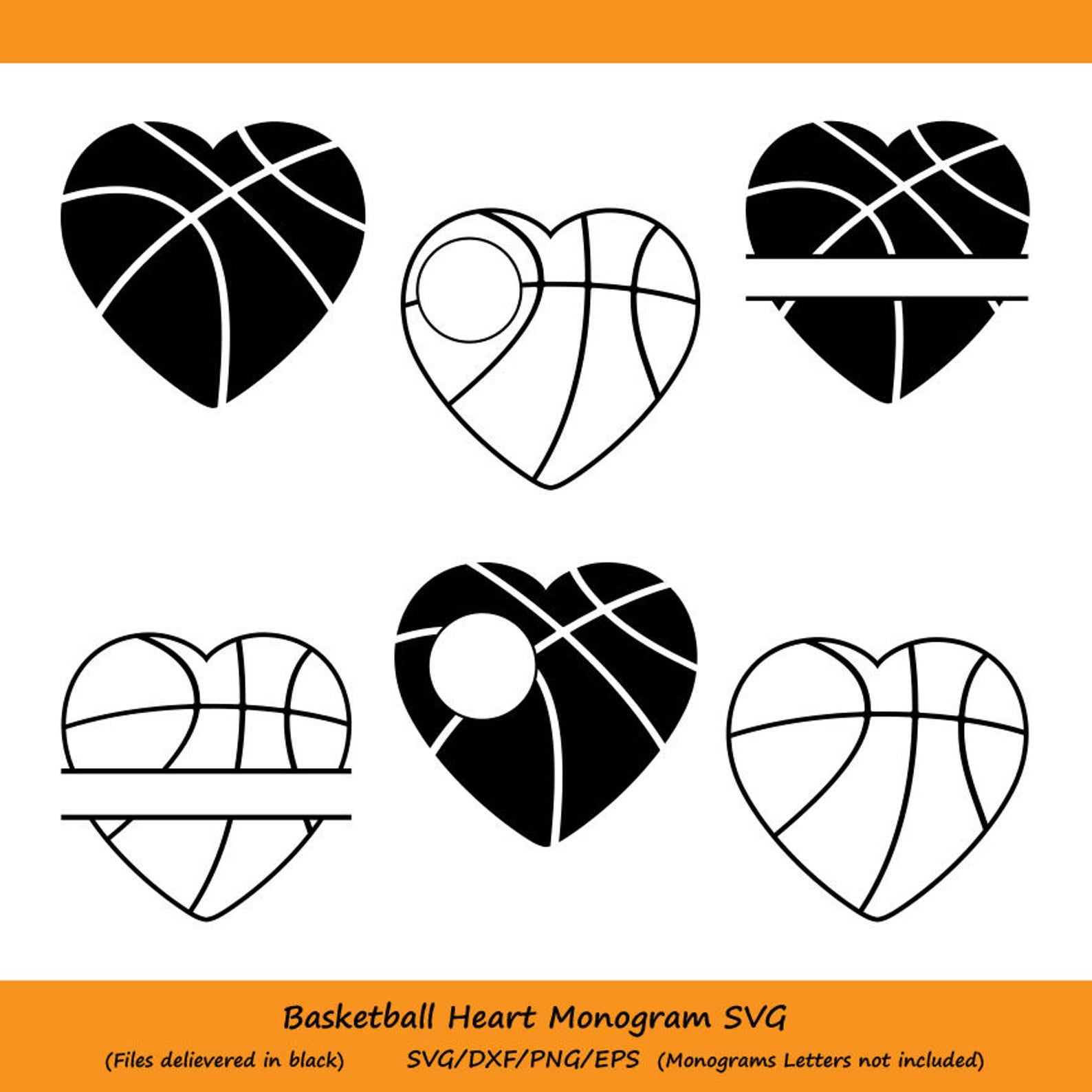 Basketball Svg Basketball Heart Svg Basketball Heart Etsy