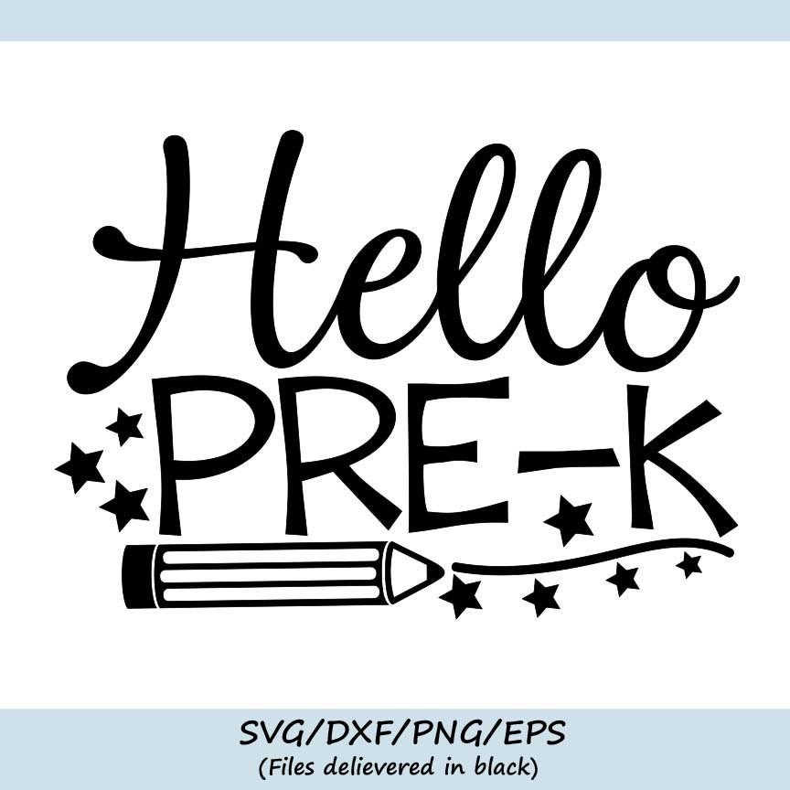 Hello Pre-k svg School svg Back to school svg First day of | Etsy