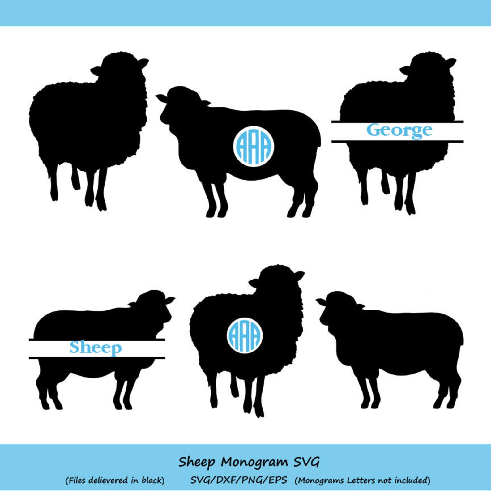 Download Sheep SVG cut file sheep monogram svg farm animals svg | Etsy