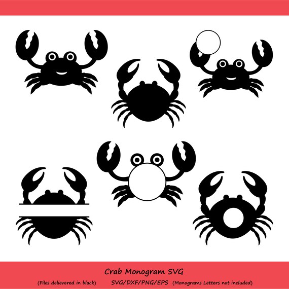 Download Crab Svg Crab Monogram Svg Sea Animals Svg Nautical Svg Etsy
