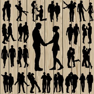 Silhueta de casal SVG, 22 Silhueta de casal SVG, EPS de casal, vetor de casal, clipart de silhueta de casal, arquivo de corte de casal, dia dos namorados.