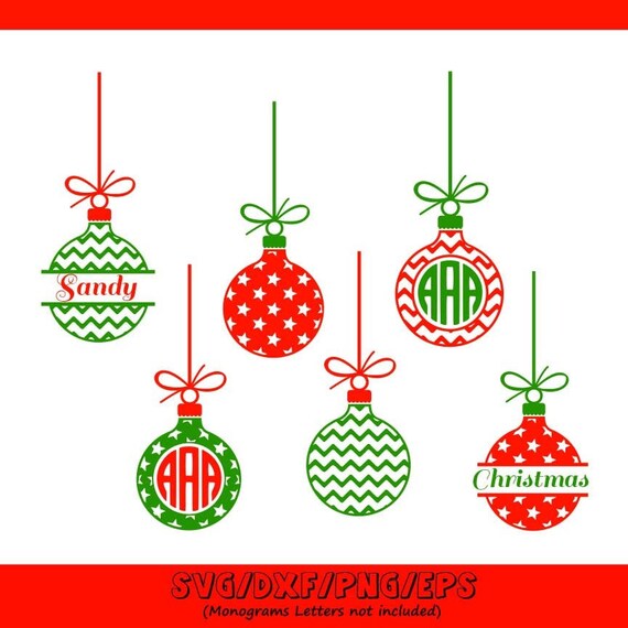 Download Christmas Svg Ornaments Christmas Ornaments Monogram Holiday Etsy