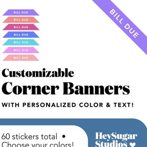 Hoekbanner plannersticker voor planner herinneringslabels dagelijkse studentenplannerstickers Happy planner Erin Condren functioneel