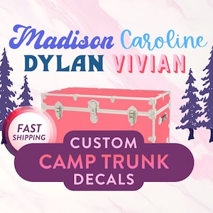 Camp Trunk Decal for Girls Personalized Name Luggage Sticker Sleepaway Camp Suitcase Name Decal Monogram for Girls Counselors Luggage