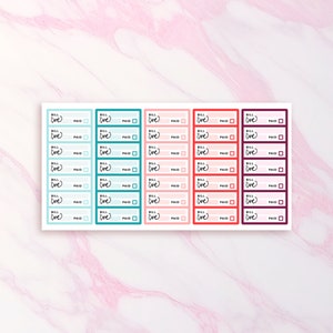 Bill Due Planner Stickers, Bill Pay Box, Set of 35, Finance Tracker and Organizer, Half Box Erin Condren for Monthly Budgeting, Budget