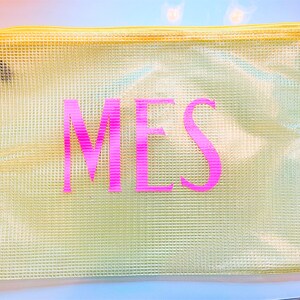 Personalized Zipper Mesh Wet Dry Bag Summer Camp Sleepaway Packing Trunk Sleepaway Camp Gift Pool Organizer Bag Mahjong Gift