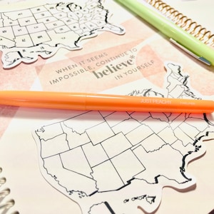 Pegatina de viaje por carretera de USA Travel Companion: Coloréame en los 50 estados de Estados Unidos