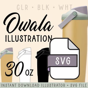 Owala SVG Free Sip Sway Waterbottle 30oz Illustration Design Instant Download Digital Download Owala Engravers Mock up