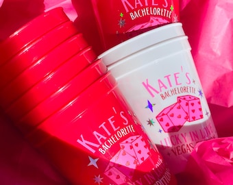 Lucky in Love Vegas Bachelorette Cup Benutzerdefinierte Las Vegas Kasino Dekor Bachelorette Mädchen Wochenende Party Favor Brautparty Hens Las Vegas Geschenk