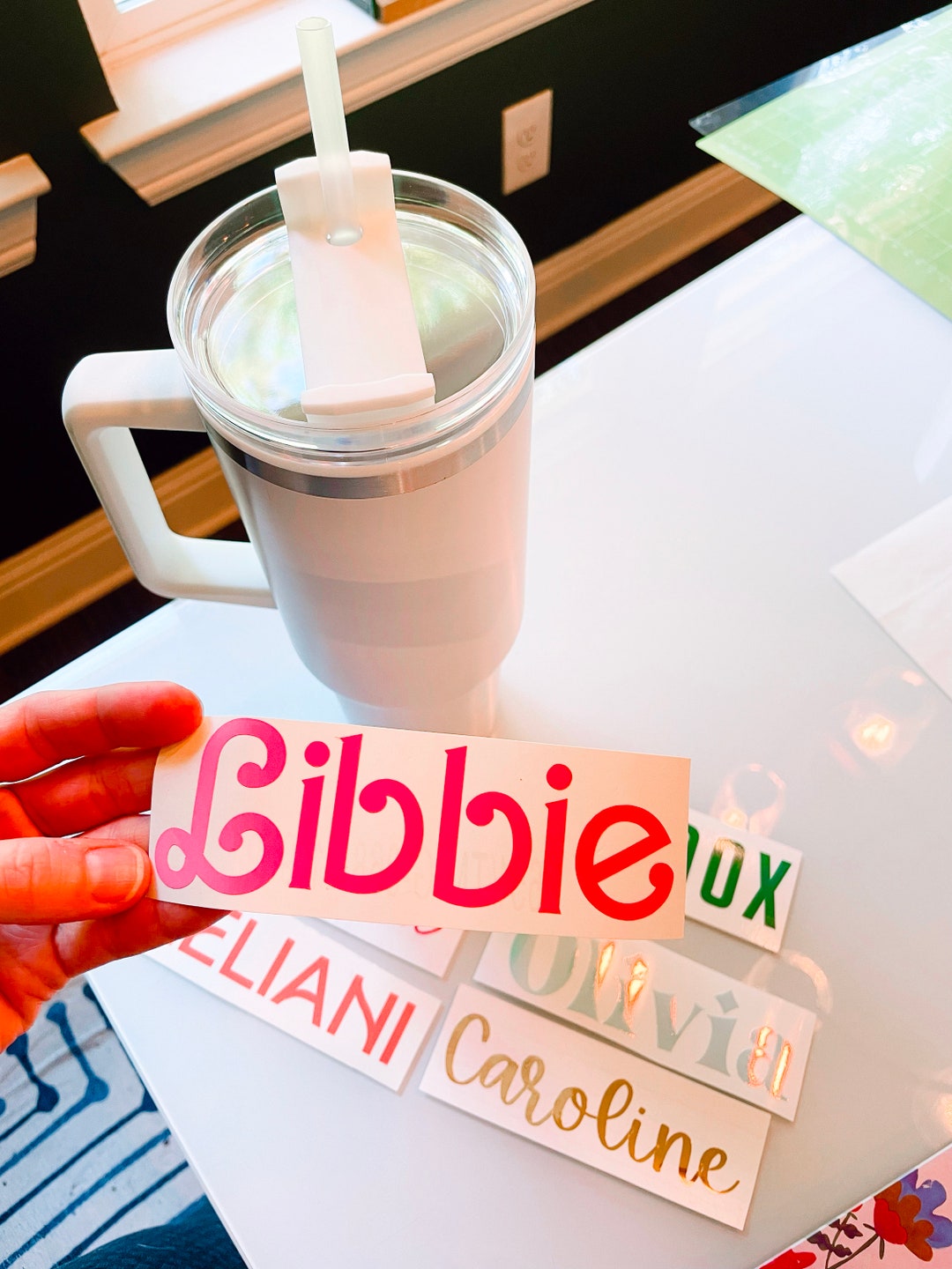 Personalized Name Decal Vinyl Decal for 40oz Tumbler Water Cup Custom ...