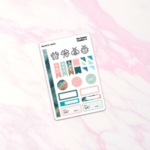 Arkusz naklejek do planera na marzec Mini Sampler Kit, życie sezonowe w marcu