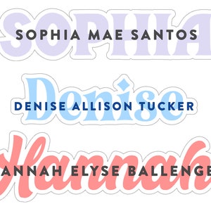 Custom Name Sticker Bachelorette Decal Party Favors Engagement Girls Trip Student 60s 90s Stanley Tumbler for Waterbottles Laptop