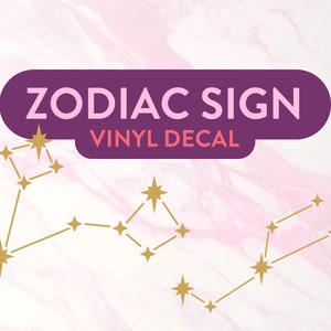 Sticker signe du zodiaque en vinyle Naissance mois cadeau Sticker Sagittaire Taureau Capricorne Lion Gémeaux Balance Cancer Verseau Vierge Bélier Piesces
