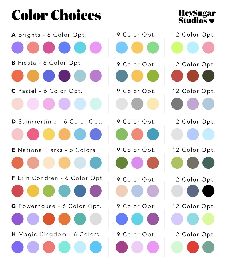 12 Color Coding System for Planner Pastels Bold Rainbow - Etsy